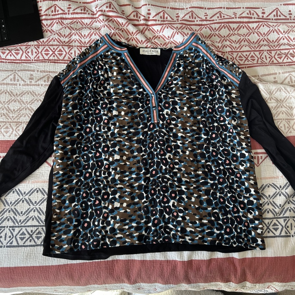 Hale Bob Long Sleeve V-Neck Top